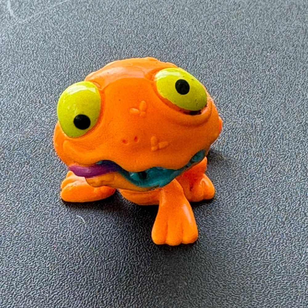Moose Toys Orange Lizard Monster Mini Figure Green Eyes Blue Tongue Collectible